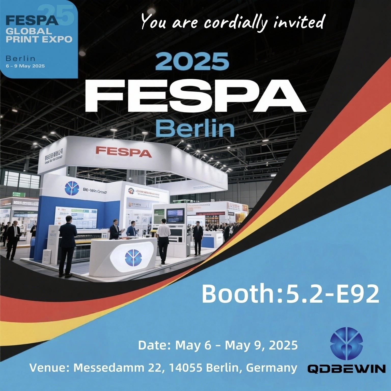 Qingdao Be-win để giới thiệu tại Fespa 2025 Berlin-Gian hàng 5.2-E92